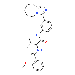 ChemSpider 2D Image | 2-Methoxy-N-[(2S)-3-methyl-1-oxo-1-{[3-(6,7,8,9-tetrahydro-5H-[1,2,4]triazolo[4,3-a]azepin-3-yl)phenyl]amino}-2-butanyl]benzamide | C26H31N5O3