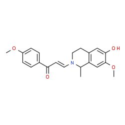 ChemSpider 2D Image | (2E)-3-(6-Hydroxy-7-methoxy-1-methyl-3,4-dihydro-2(1H)-isoquinolinyl)-1-(4-methoxyphenyl)-2-propen-1-one | C21H23NO4
