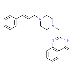 ChemSpider 2D Image | 2-({4-[(2E)-3-Phenyl-2-propen-1-yl]-1-piperazinyl}methyl)-4(1H)-quinazolinone | C22H24N4O