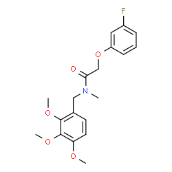 ChemSpider 2D Image | 2-(3-Fluorophenoxy)-N-methyl-N-(2,3,4-trimethoxybenzyl)acetamide | C19H22FNO5