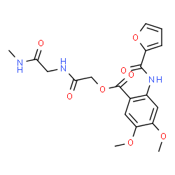 ChemSpider 2D Image | 2-{[2-(Methylamino)-2-oxoethyl]amino}-2-oxoethyl 2-(2-furoylamino)-4,5-dimethoxybenzoate | C19H21N3O8