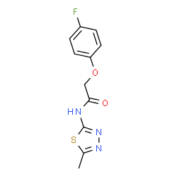 ChemSpider 2D Image | 2-(4-Fluorophenoxy)-N-(5-methyl-1,3,4-thiadiazol-2-yl)acetamide | C11H10FN3O2S