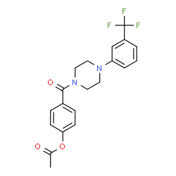 ChemSpider 2D Image | 4-({4-[3-(Trifluoromethyl)phenyl]-1-piperazinyl}carbonyl)phenyl acetate | C20H19F3N2O3