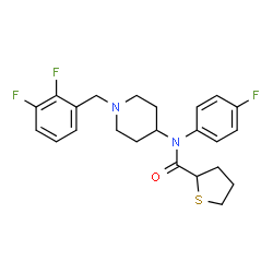 ChemSpider 2D Image | N-[1-(2,3-Difluorobenzyl)-4-piperidinyl]-N-(4-fluorophenyl)tetrahydro-2-thiophenecarboxamide | C23H25F3N2OS