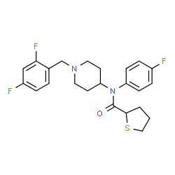 ChemSpider 2D Image | N-[1-(2,4-Difluorobenzyl)-4-piperidinyl]-N-(4-fluorophenyl)tetrahydro-2-thiophenecarboxamide | C23H25F3N2OS