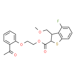 ChemSpider 2D Image | 2-(2-Acetylphenoxy)ethyl 4-fluoro-3-(methoxymethyl)-2,3-dihydro-1-benzothiophene-2-carboxylate | C21H21FO5S