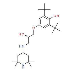 ChemSpider 2D Image | 4-{(2S)-2-Hydroxy-3-[(2,2,6,6-tetramethyl-4-piperidinyl)amino]propoxy}-2,6-bis(2-methyl-2-propanyl)phenol | C26H46N2O3