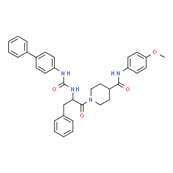 ChemSpider 2D Image | 1-[N-(4-Biphenylylcarbamoyl)phenylalanyl]-N-(4-methoxyphenyl)-4-piperidinecarboxamide | C35H36N4O4