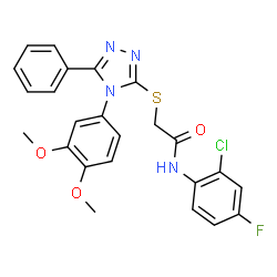 ChemSpider 2D Image | N-(2-Chloro-4-fluorophenyl)-2-{[4-(3,4-dimethoxyphenyl)-5-phenyl-4H-1,2,4-triazol-3-yl]sulfanyl}acetamide | C24H20ClFN4O3S