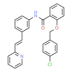 ChemSpider 2D Image | 2-[(4-Chlorobenzyl)oxy]-N-{3-[(E)-2-(2-pyridinyl)vinyl]phenyl}benzamide | C27H21ClN2O2