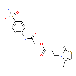 ChemSpider 2D Image | 2-Oxo-2-[(4-sulfamoylphenyl)amino]ethyl 3-(4-methyl-2-oxo-1,3-thiazol-3(2H)-yl)propanoate | C15H17N3O6S2