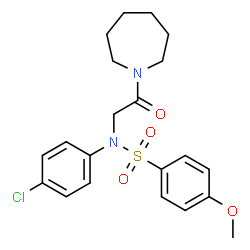 ChemSpider 2D Image | N-[2-(1-Azepanyl)-2-oxoethyl]-N-(4-chlorophenyl)-4-methoxybenzenesulfonamide | C21H25ClN2O4S