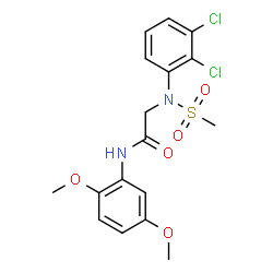 ChemSpider 2D Image | N~2~-(2,3-Dichlorophenyl)-N-(2,5-dimethoxyphenyl)-N~2~-(methylsulfonyl)glycinamide | C17H18Cl2N2O5S