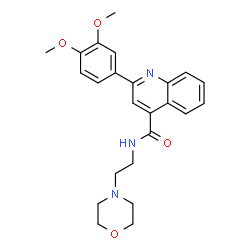 ChemSpider 2D Image | 2-(3,4-Dimethoxyphenyl)-N-[2-(4-morpholinyl)ethyl]-4-quinolinecarboxamide | C24H27N3O4