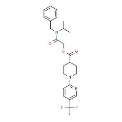 ChemSpider 2D Image | 2-[Benzyl(isopropyl)amino]-2-oxoethyl 1-[5-(trifluoromethyl)-2-pyridinyl]-4-piperidinecarboxylate | C24H28F3N3O3