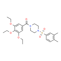 ChemSpider 2D Image | {4-[(3,4-Dimethylphenyl)sulfonyl]-1-piperazinyl}(3,4,5-triethoxyphenyl)methanone | C25H34N2O6S