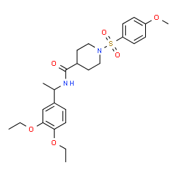 ChemSpider 2D Image | N-[1-(3,4-Diethoxyphenyl)ethyl]-1-[(4-methoxyphenyl)sulfonyl]-4-piperidinecarboxamide | C25H34N2O6S