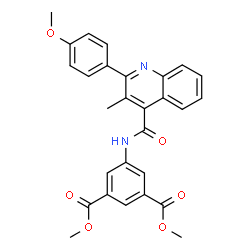 ChemSpider 2D Image | Dimethyl 5-({[2-(4-methoxyphenyl)-3-methyl-4-quinolinyl]carbonyl}amino)isophthalate | C28H24N2O6
