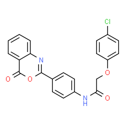 ChemSpider 2D Image | 2-(4-Chlorophenoxy)-N-[4-(4-oxo-4H-3,1-benzoxazin-2-yl)phenyl]acetamide | C22H15ClN2O4
