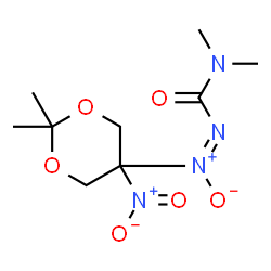 ChemSpider 2D Image | 5-[(E)-(Dimethylcarbamoyl)-NNO-azoxy]-2,2-dimethyl-5-nitro-1,3-dioxane | C9H16N4O6