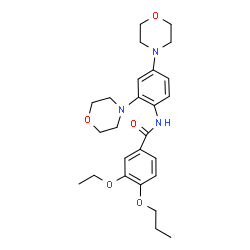 ChemSpider 2D Image | N-[2,4-Di(4-morpholinyl)phenyl]-3-ethoxy-4-propoxybenzamide | C26H35N3O5