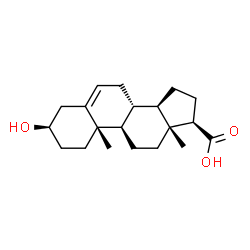 ChemSpider 2D Image | (3alpha,8alpha,9beta,10alpha,13alpha,14beta,17alpha)-3-Hydroxyandrost-5-ene-17-carboxylic acid | C20H30O3