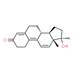 ChemSpider 2D Image | (8alpha,13alpha,14beta,17alpha)-17-Hydroxy-17-methylestra-4,9,11-trien-3-one | C19H24O2