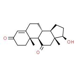 ChemSpider 2D Image | (8alpha,9beta,10alpha,13alpha,14beta,17alpha)-17-Hydroxyandrost-4-ene-3,11-dione | C19H26O3