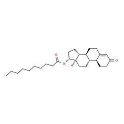 ChemSpider 2D Image | (8alpha,9beta,10alpha,13alpha,14beta,17alpha)-3-Oxoestr-4-en-17-yl decanoate | C28H44O3