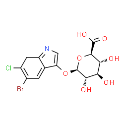ChemSpider 2D Image | 5-Bromo-6-chloro-7H-indol-3-yl beta-L-glucopyranosiduronic acid | C14H13BrClNO7