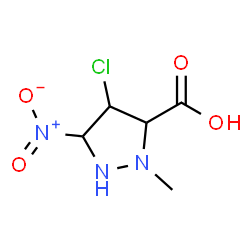 ChemSpider 2D Image | 4-Chloro-2-methyl-5-nitro-3-pyrazolidinecarboxylic acid | C5H8ClN3O4