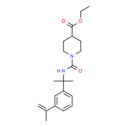 ChemSpider 2D Image | Ethyl 1-{[2-(3-isopropenylphenyl)-2-propanyl]carbamoyl}-4-piperidinecarboxylate | C21H30N2O3