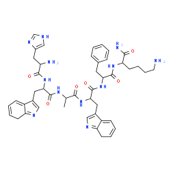 ChemSpider 2D Image | Histidyl-3-(7H-indol-3-yl)alanylalanyl-3-(7H-indol-3-yl)alanylphenylalanyllysinamide | C46H56N12O6