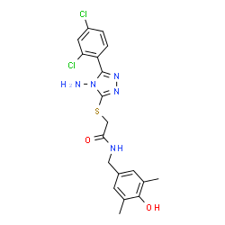 ChemSpider 2D Image | 2-{[4-Amino-5-(2,4-dichlorophenyl)-4H-1,2,4-triazol-3-yl]sulfanyl}-N-(4-hydroxy-3,5-dimethylbenzyl)acetamide | C19H19Cl2N5O2S