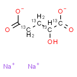 ChemSpider 2D Image | Disodium 2-hydroxy(1,2,3,4-~13~C_4_)pentanedioate | C13C4H6Na2O5