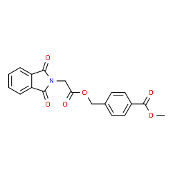 ChemSpider 2D Image | Methyl 4-{[2-(1,3-dioxo-1,3-dihydro-2H-isoindol-2-yl)acetoxy]methyl}benzoate | C19H15NO6