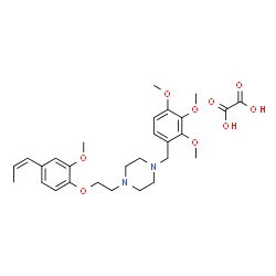ChemSpider 2D Image | 1-(2-{2-Methoxy-4-[(1Z)-1-propen-1-yl]phenoxy}ethyl)-4-(2,3,4-trimethoxybenzyl)piperazine ethanedioate (1:1) | C28H38N2O9