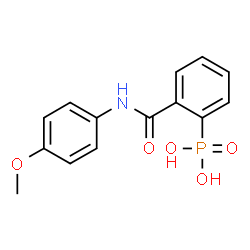 ChemSpider 2D Image | {2-[(4-Methoxyphenyl)carbamoyl]phenyl}phosphonic acid | C14H14NO5P
