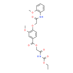 ChemSpider 2D Image | 2-[(Ethoxycarbonyl)amino]-2-oxoethyl 3-methoxy-4-{2-[(2-methoxyphenyl)amino]-2-oxoethoxy}benzoate | C22H24N2O9