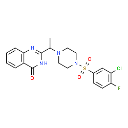 ChemSpider 2D Image | 2-(1-{4-[(3-Chloro-4-fluorophenyl)sulfonyl]-1-piperazinyl}ethyl)-4(1H)-quinazolinone | C20H20ClFN4O3S