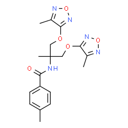 ChemSpider 2D Image | 4-methyl-N-[2-methyl-1,3-bis[(4-methyl-1,2,5-oxadiazol-3-yl)oxy]propan-2-yl]benzamide | C18H21N5O5