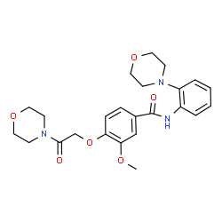 ChemSpider 2D Image | 3-Methoxy-4-[2-(4-morpholinyl)-2-oxoethoxy]-N-[2-(4-morpholinyl)phenyl]benzamide | C24H29N3O6