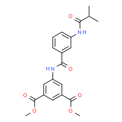 ChemSpider 2D Image | Dimethyl 5-{[3-(isobutyrylamino)benzoyl]amino}isophthalate | C21H22N2O6