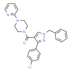 ChemSpider 2D Image | [1-Benzyl-3-(4-chlorophenyl)-1H-pyrazol-4-yl][4-(2-pyridinyl)-1-piperazinyl]methanone | C26H24ClN5O