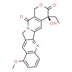 ChemSpider 2D Image | (4S)-4-Ethyl-4-hydroxy-10-methoxy-1H-pyrano[3',4':6,7]indolizino[1,2-b]quinoline-3,14(4H,12H)-dione | C21H18N2O5
