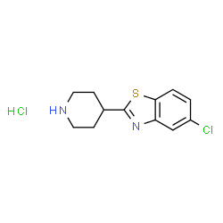 ChemSpider 2D Image | 5-chloro-2-(piperidin-4-yl)-1,3-benzothiazole hydrochloride | C12H14Cl2N2S