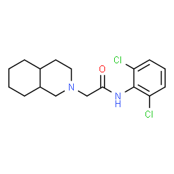ChemSpider 2D Image | N-(2,6-Dichlorophenyl)-2-(octahydro-2(1H)-isoquinolinyl)acetamide | C17H22Cl2N2O
