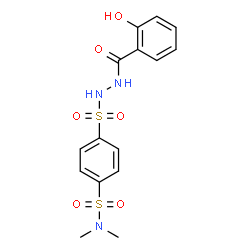 ChemSpider 2D Image | 4-{[2-(2-Hydroxybenzoyl)hydrazino]sulfonyl}-N,N-dimethylbenzenesulfonamide | C15H17N3O6S2