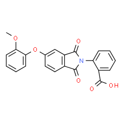 ChemSpider 2D Image | 2-[5-(2-Methoxyphenoxy)-1,3-dioxo-1,3-dihydro-2H-isoindol-2-yl]benzoic acid | C22H15NO6