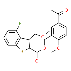 ChemSpider 2D Image | 5-Acetyl-2-methoxybenzyl 4-fluoro-3-(methoxymethyl)-2,3-dihydro-1-benzothiophene-2-carboxylate | C21H21FO5S
